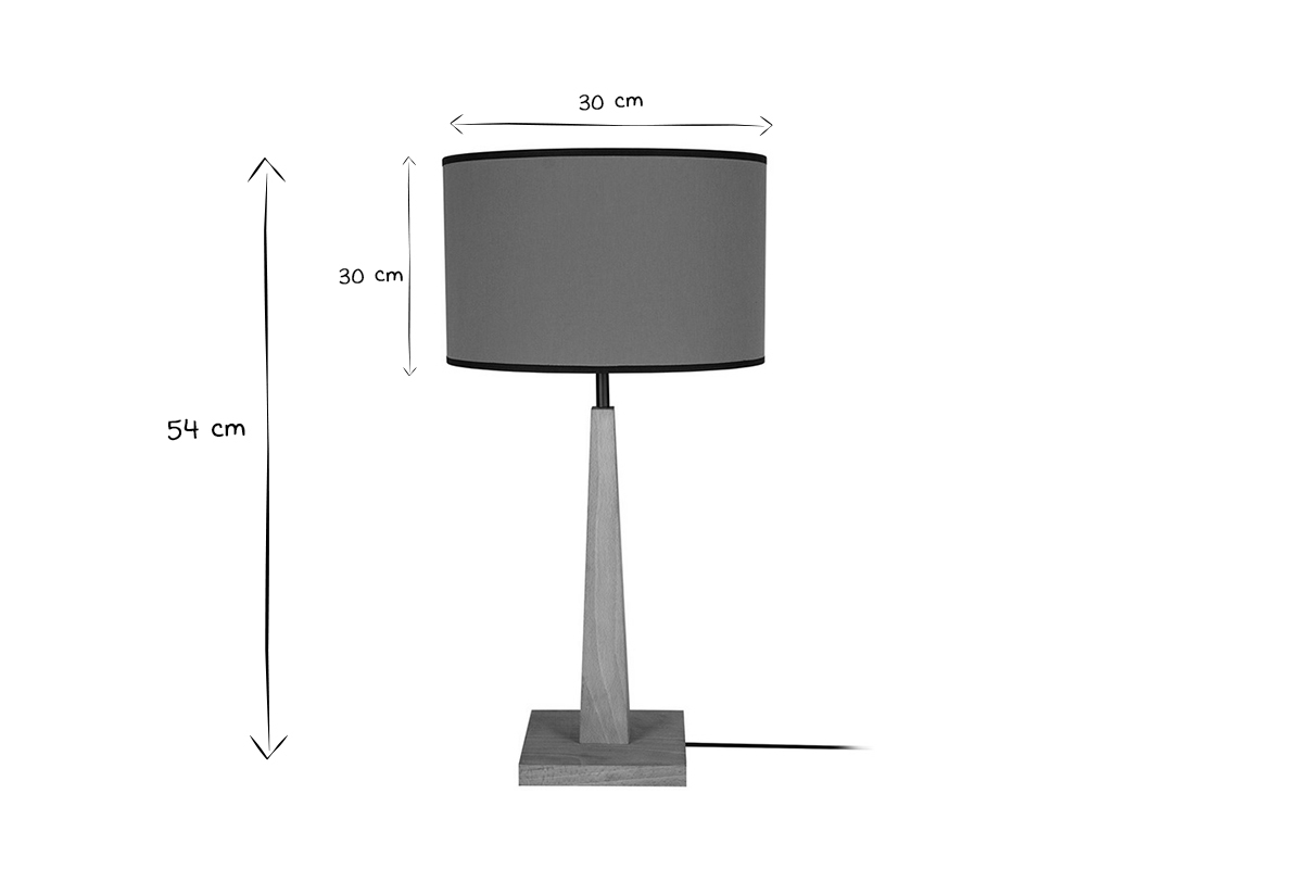 Lampada da tavolo paralume e base legno chiaro colore giallo NIDRA