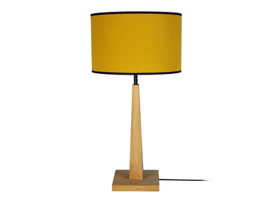 Lampada da tavolo paralume e base legno chiaro colore giallo NIDRA