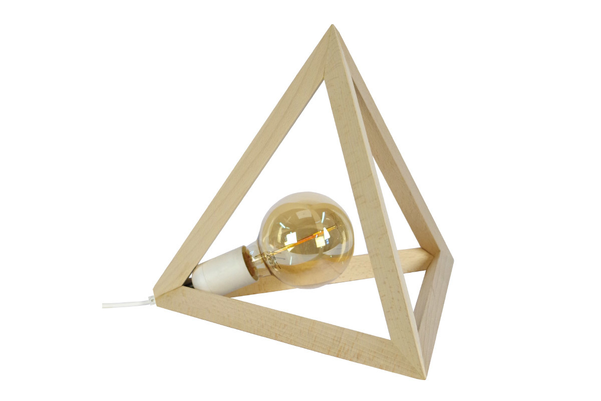 Lampada da tavolo piramidale di legno DUNE