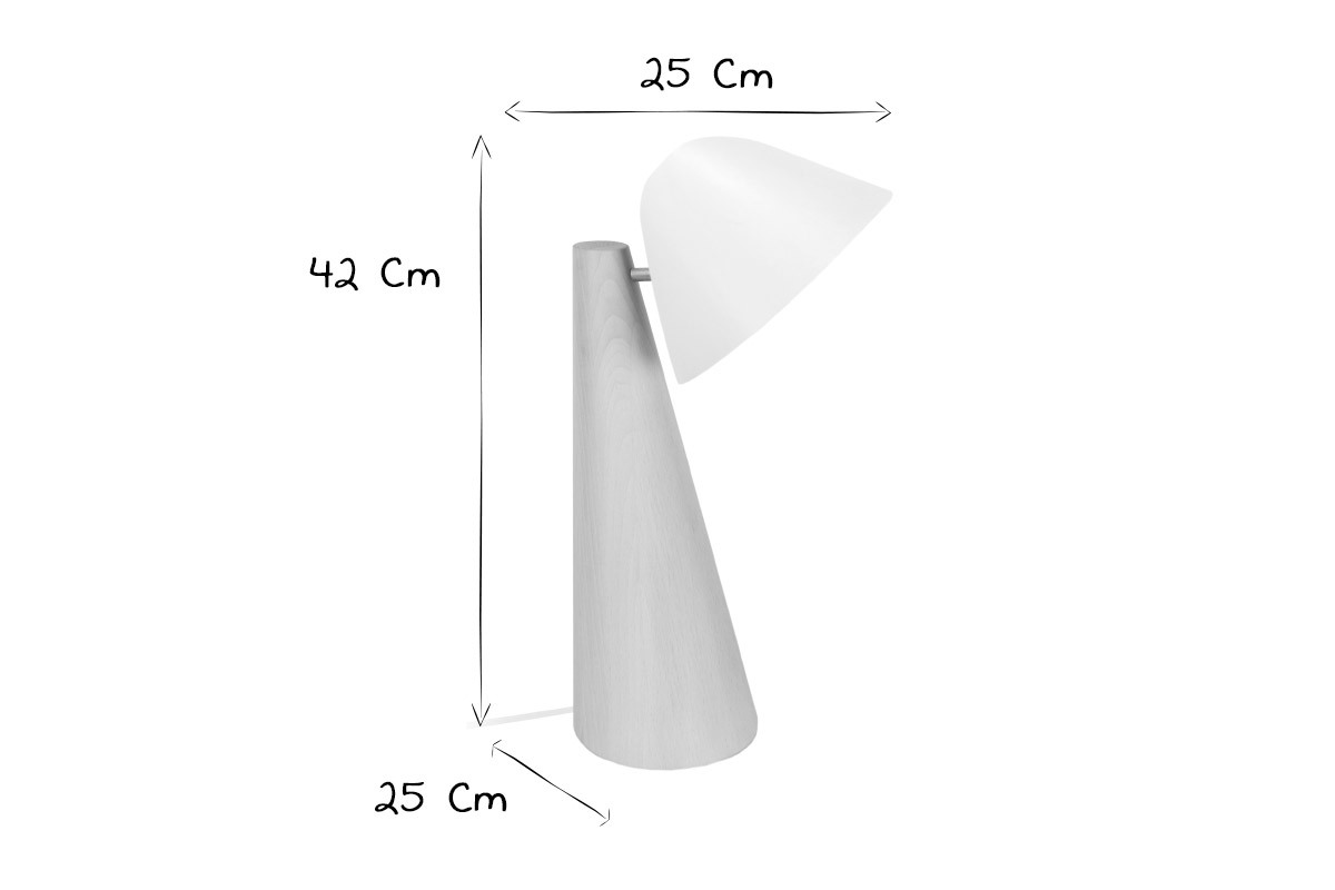 Lampada da tavolo scandinava in legno chiaro e bianco FARO