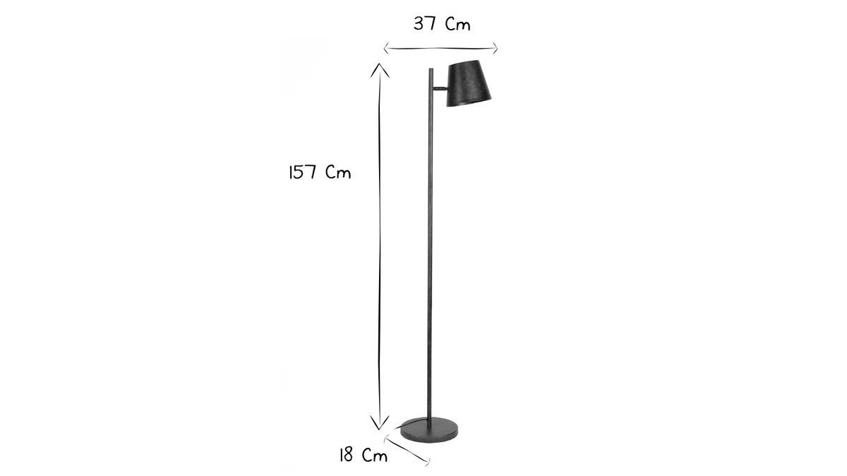 Lampada da terra con abat-jour regolabile in metallo argento antico BELL