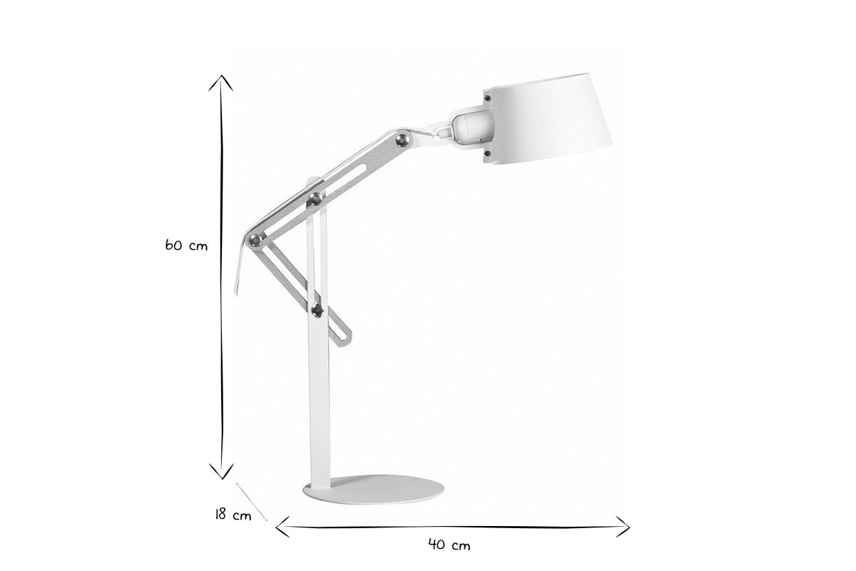 Lampada da terra design in metallo Bianco BILLY