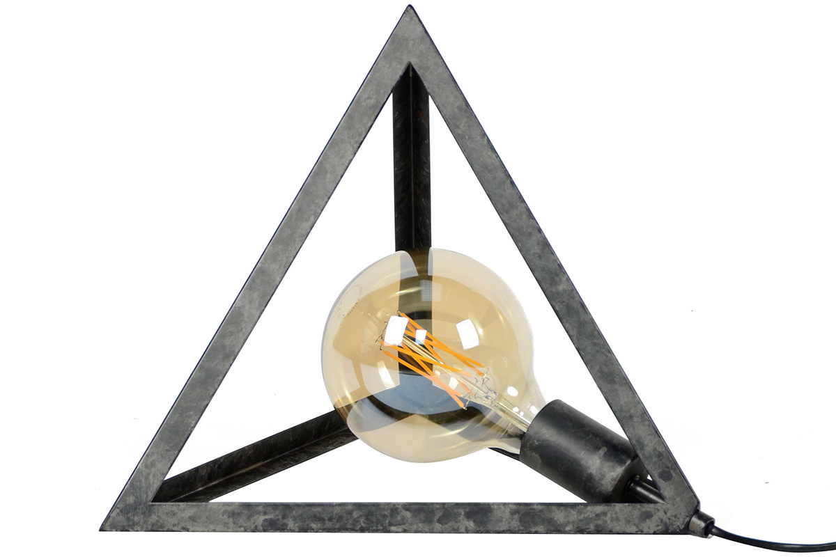 Lampada da terra piramide argento antico LOUVRE
