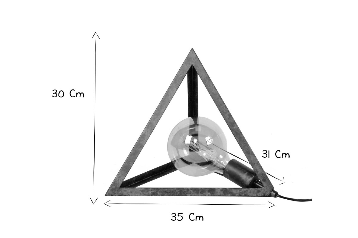 Lampada da terra piramide argento antico LOUVRE