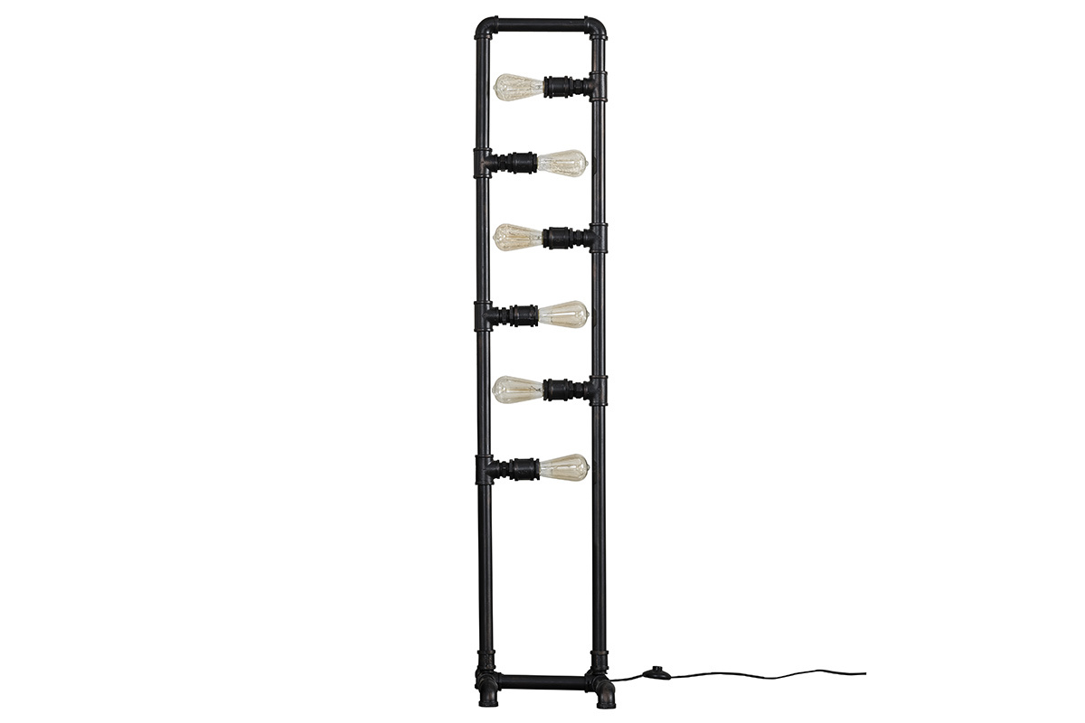 Lampada da terra tubo industriale in metallo 6 lampadine SLANG