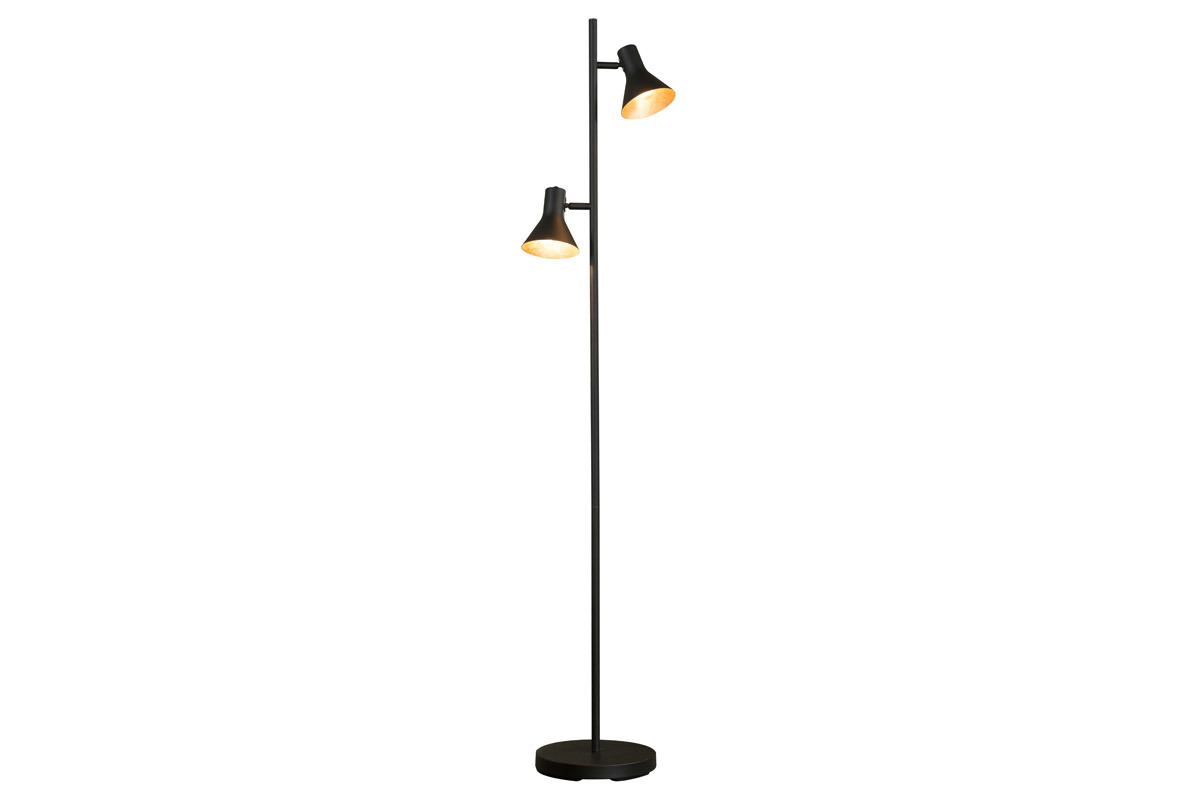 Lampada design in metallo nero opaco e interno dorato DUO