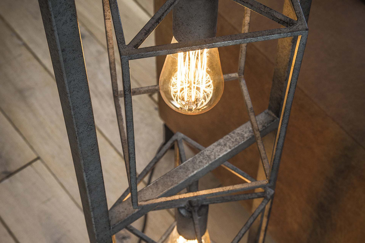 Lampada in metallo antico 4 lampadine QUATRO