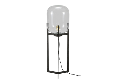 Lampada in metallo finizione argento antico e globo in vetro HALCYON