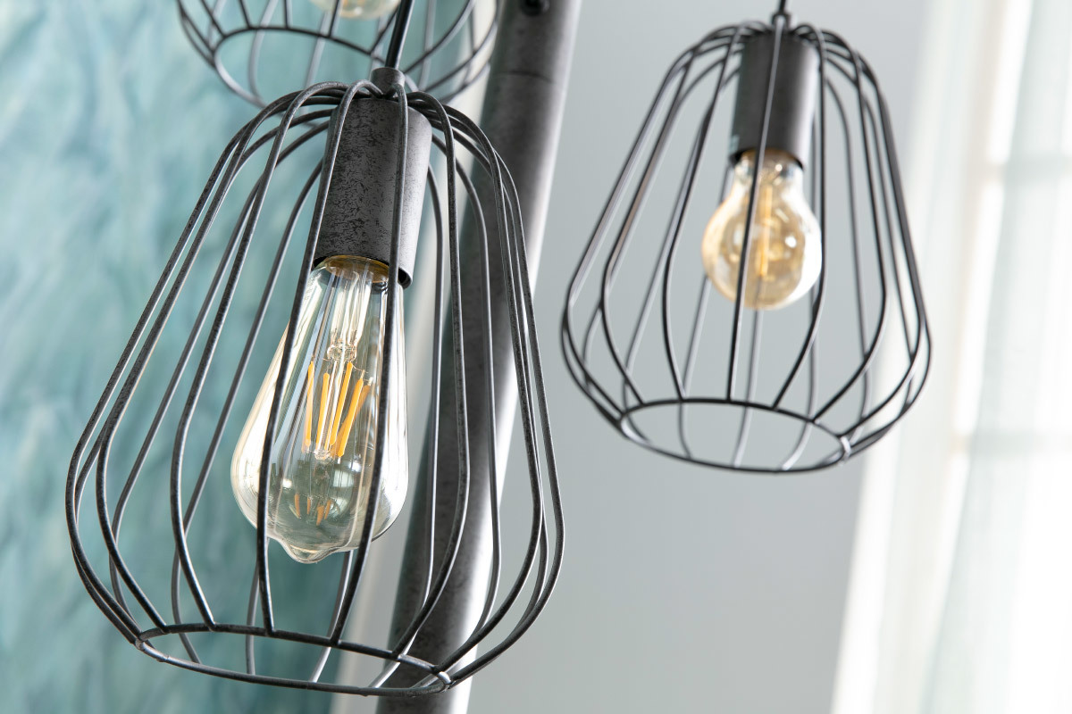 Lampada industriale in metallo finizione argento invecchiato JELLY