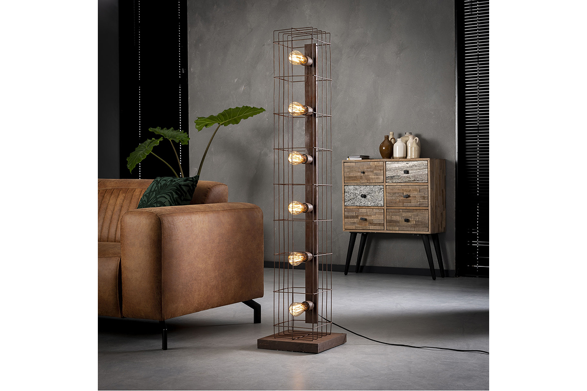 Lampada industriale in metallo marrone ruggine RUST