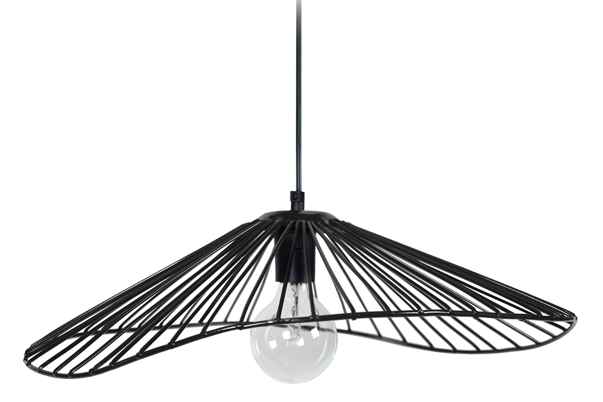 Lampadario a filo design in metallo Nero MILADY