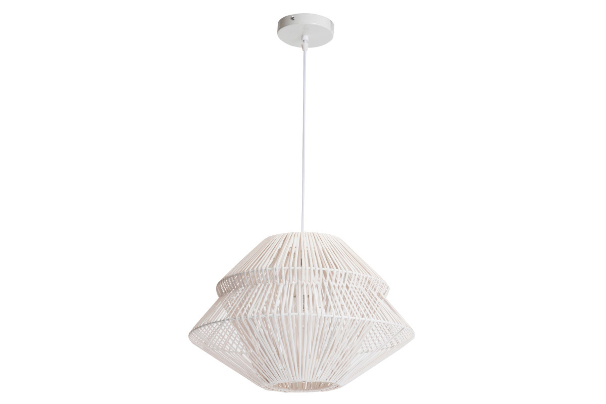 Lampadario bohmien in giunco Bianco JAKARTA