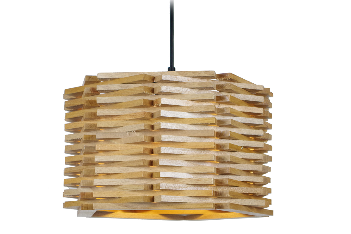 Lampadario design in legno PENTA
