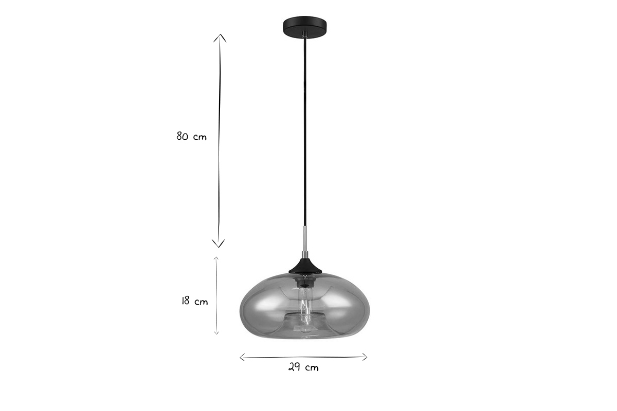 Lampadario design in vetro soffiato fum MISTIC
