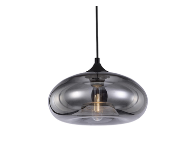 Lampadario design in vetro soffiato trasparente Nero MISTIC