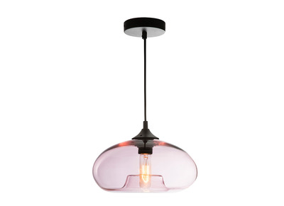 Lampadario design in vetro soffiato trasparente Rosa MISTIC