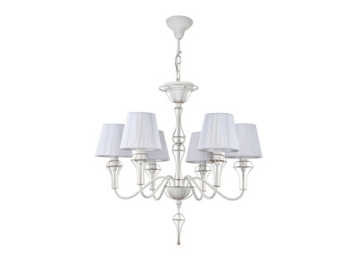 Lampadario di design, 6 lampade, con metallo dorato e paralume in nylon, colore: Bianco, modello: FRAME - Lampadario di design, 6 lampade, con metallo dorato e paralume in nylon, colore: Bianco, modello: FRAME