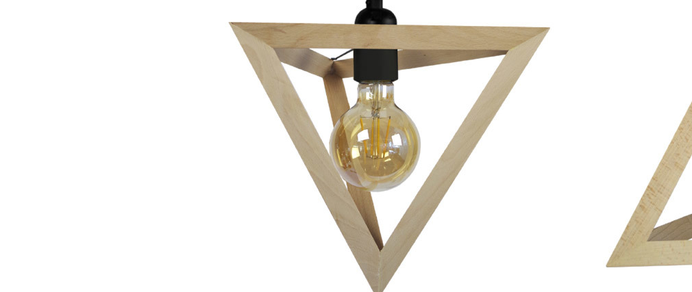 Lampadario di design in legno a 3 luci DUNE
