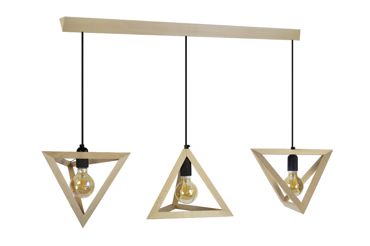Lampadario di design in legno a 3 luci DUNE
