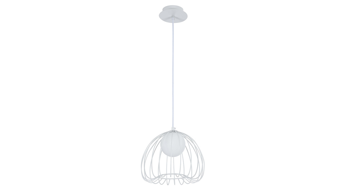 Lampadario di design, in metallo, colore: Bianco, dimensioni: 25 cm, modello: POLLY