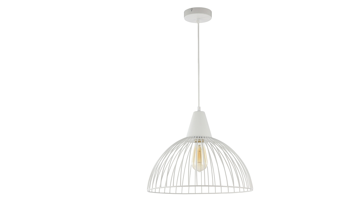 lampadario di design, in metallo, colore: Bianco, modello: HOOP