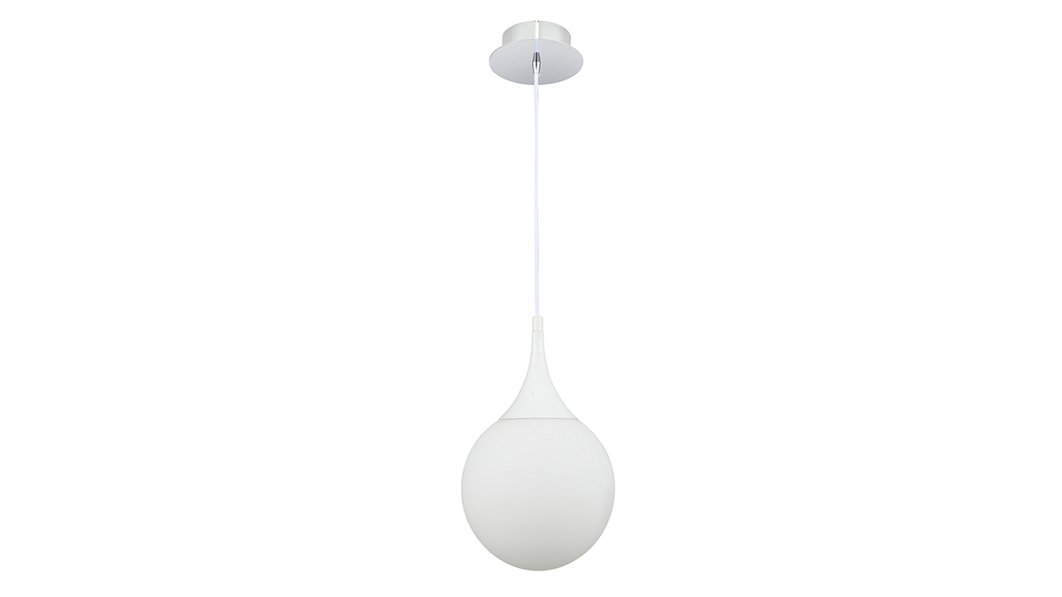 lampadario di design in vetro, colore: Bianco, 20cm, modello: DUKE