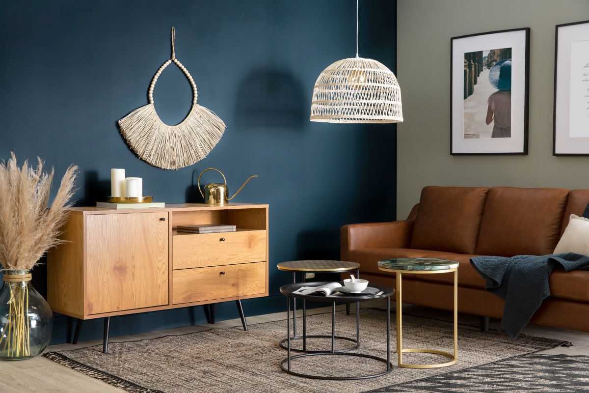 Lampadario in rattan intrecciato D60 cm ROCALISA