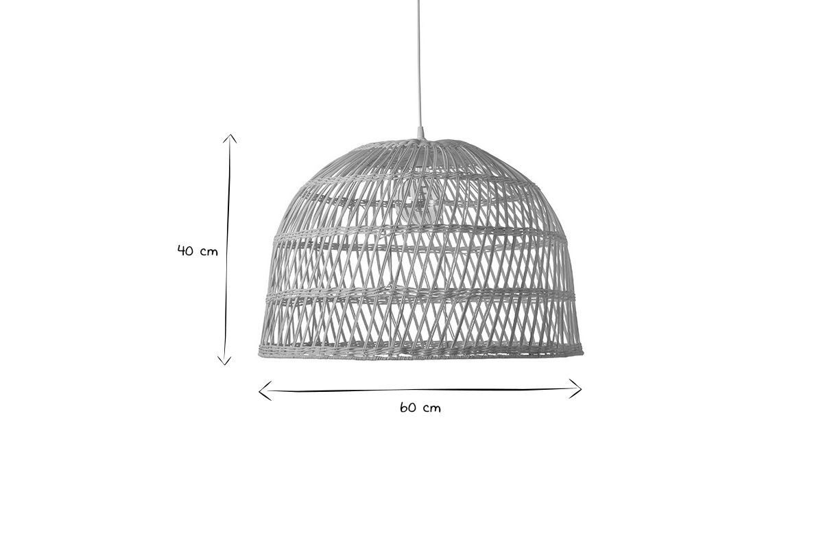 Lampadario in rattan intrecciato D60 cm ROCALISA