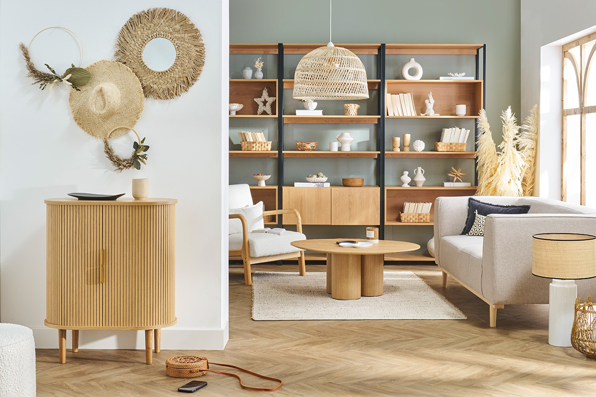 Lampadario in rattan intrecciato D60 cm ROCALISA