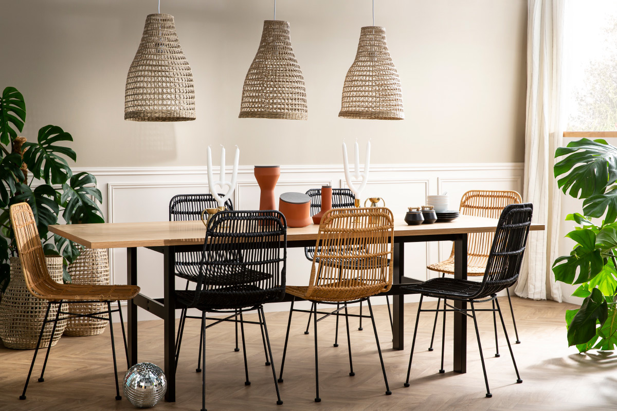 Lampadario in rattan PAMPA