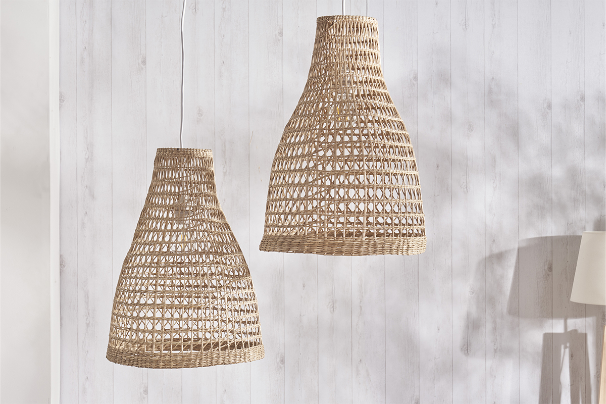 Lampadario in rattan PAMPA