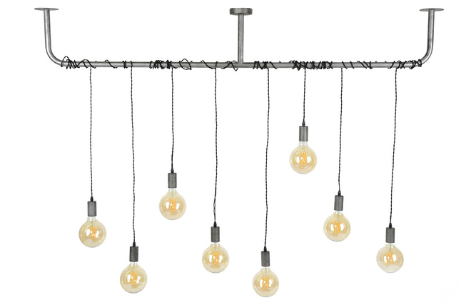 Lampadario argento antico 8 sfere