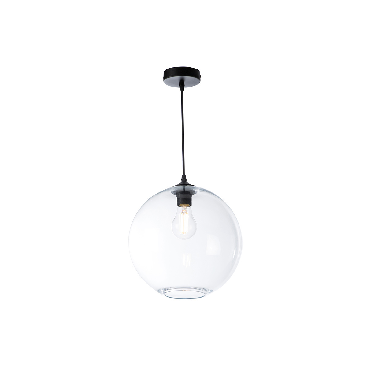 Lampadario sferico in vetro trasparente D30 cm DUNA