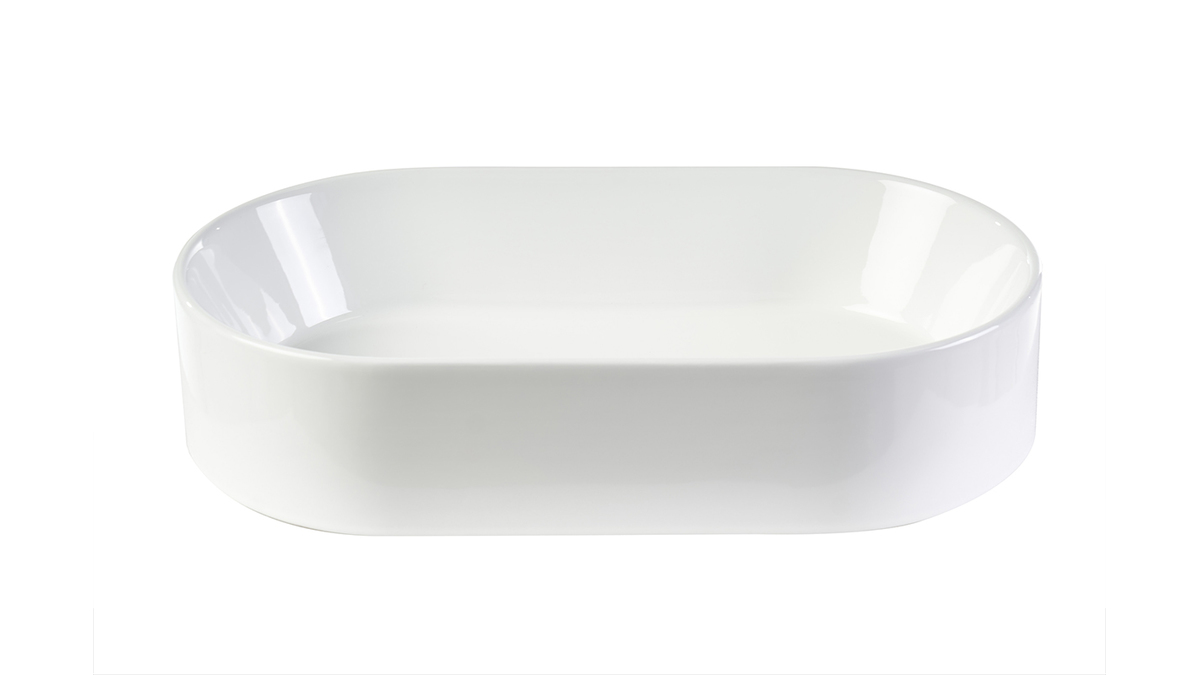Lavabo ovale in ceramica bianca L52.5 cm YARA