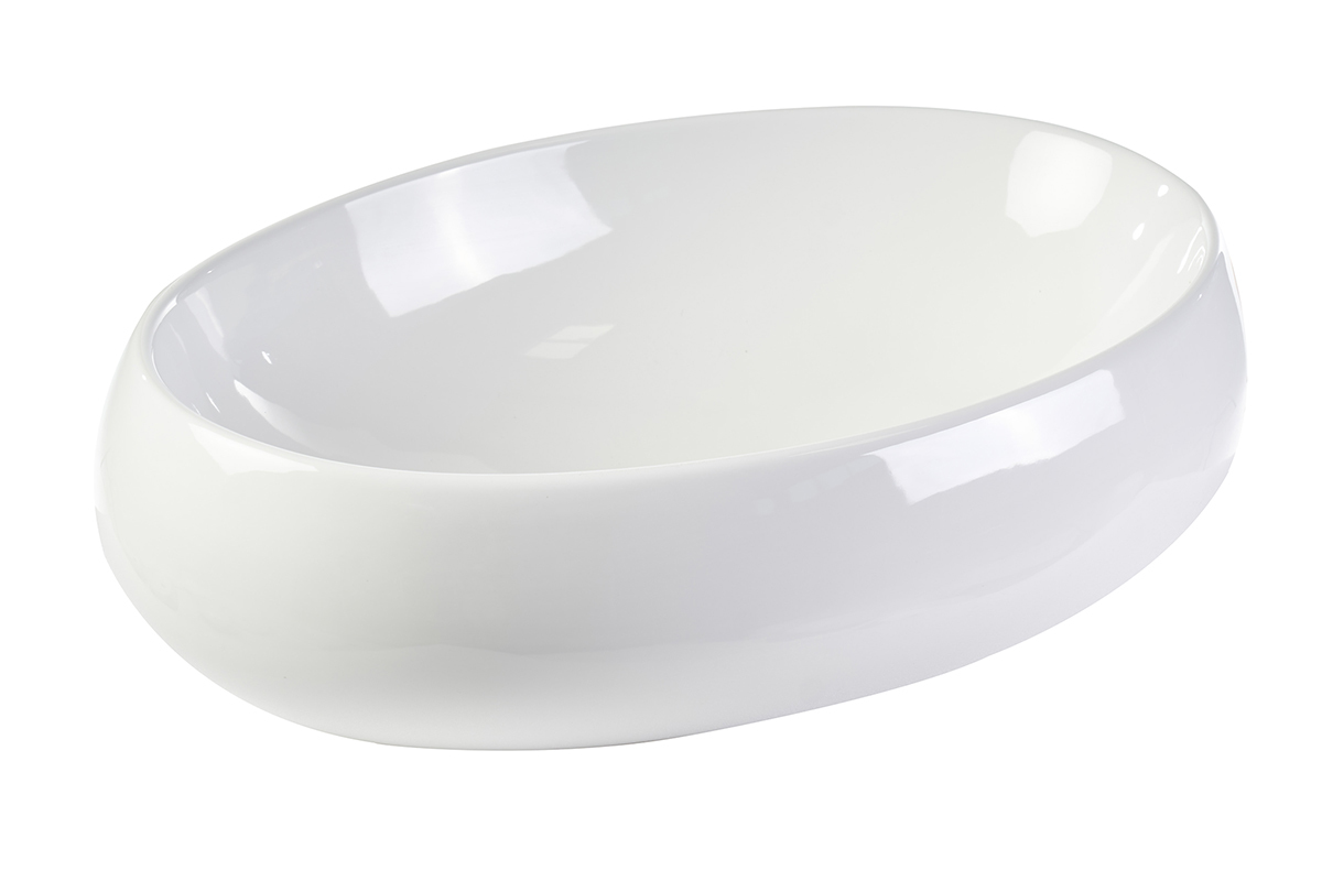 Lavabo ovale in ceramica bianca L60.5 cm GALEA