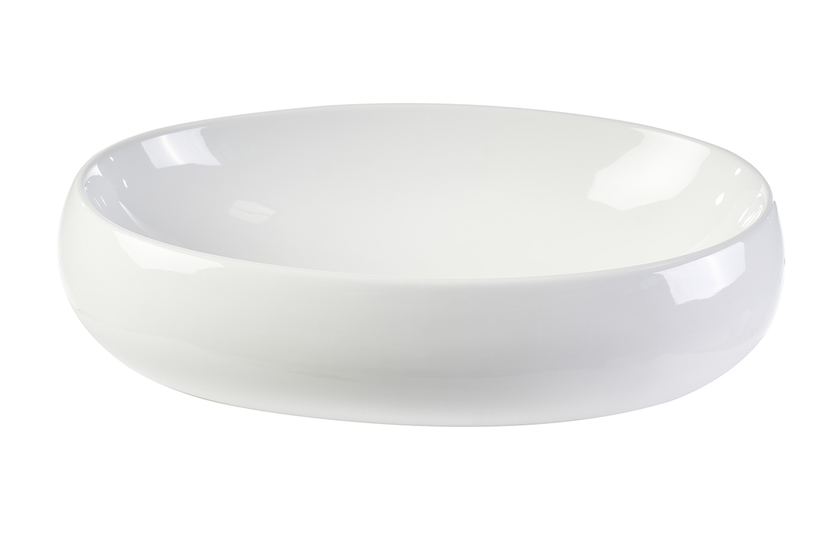 Lavabo ovale in ceramica bianca L60.5 cm GALEA