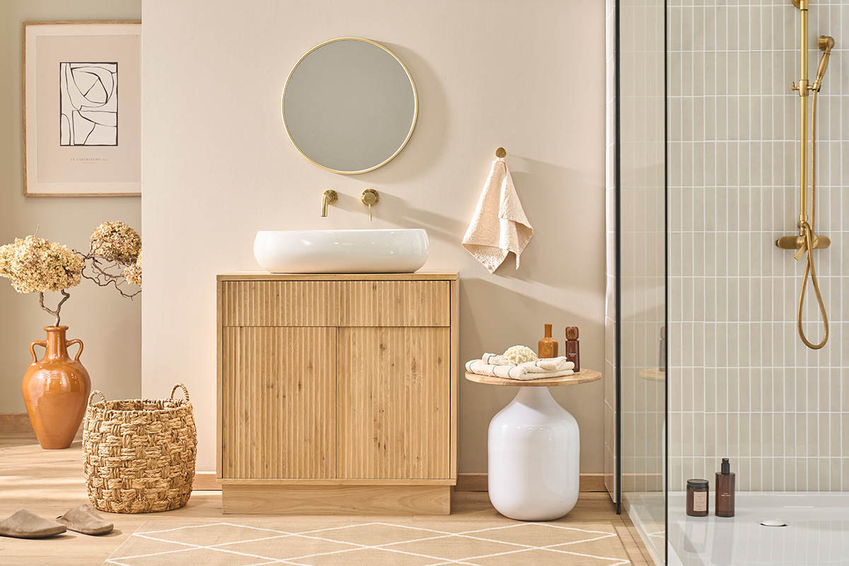 Lavabo ovale in ceramica bianca L60.5 cm GALEA