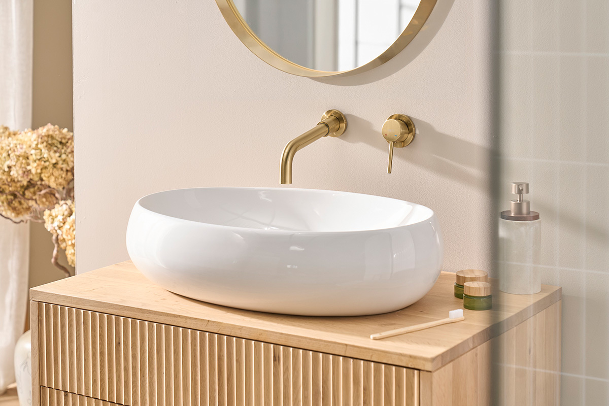 Lavabo ovale in ceramica bianca L60.5 cm GALEA