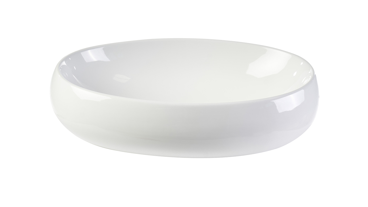 Lavabo ovale in ceramica bianca L60.5 cm GALEA