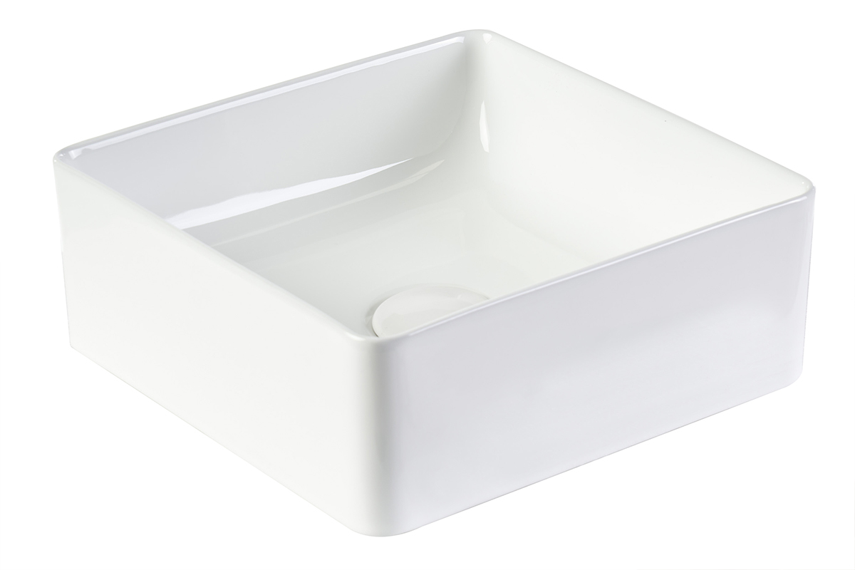 Lavabo quadrato in ceramica bianca L30,5 cm CLEMI