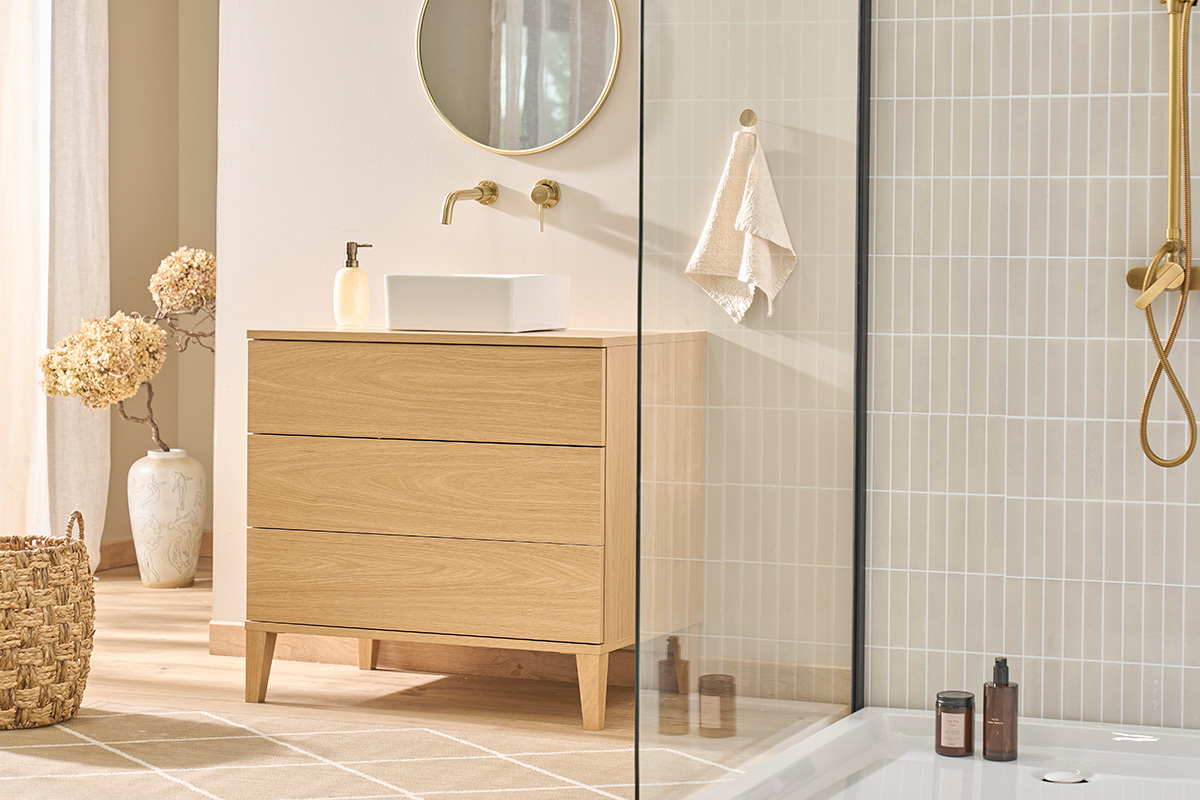 Lavabo quadrato in ceramica bianca L30,5 cm CLEMI