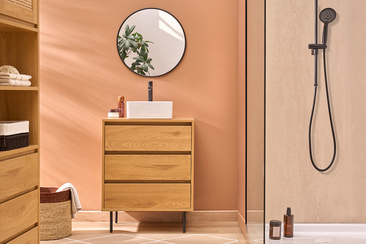 Lavabo quadrato in ceramica bianca L30,5 cm CLEMI