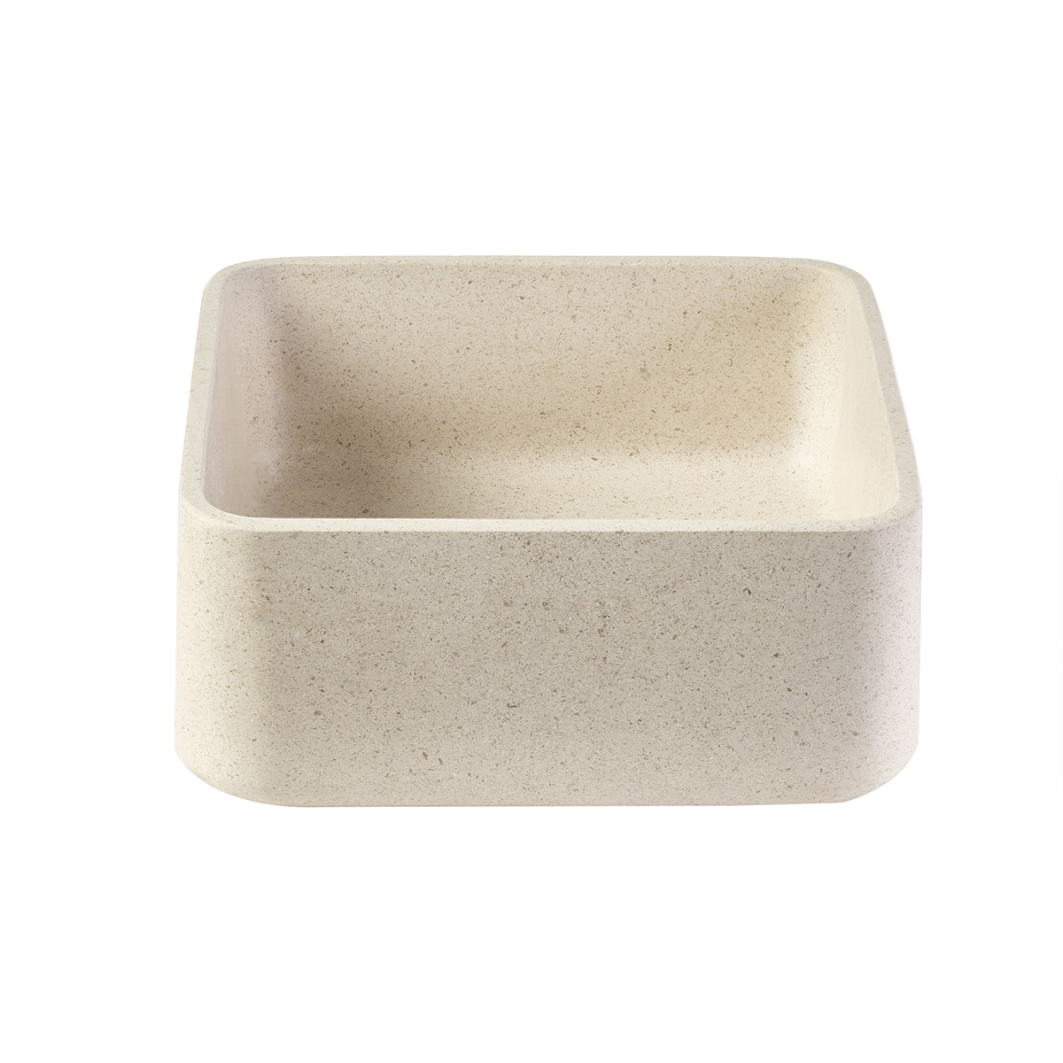Lavabo quadrato in pietra naturale beige L30 cm FENG