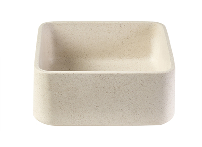 Lavabo quadrato in pietra naturale beige L30 cm FENG