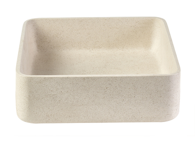 Lavabo quadrato in pietra naturale beige L40 cm FENG