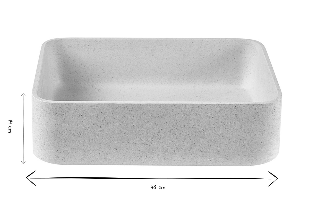 Lavabo rettangolare in pietra naturale beige L48 cm ALIZEE