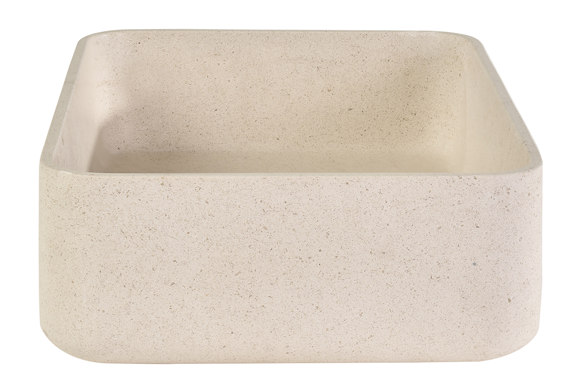 Lavabo rettangolare in pietra naturale beige L48 cm ALIZEE