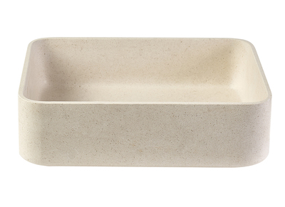Lavabo rettangolare in pietra naturale beige L48 cm ALIZEE