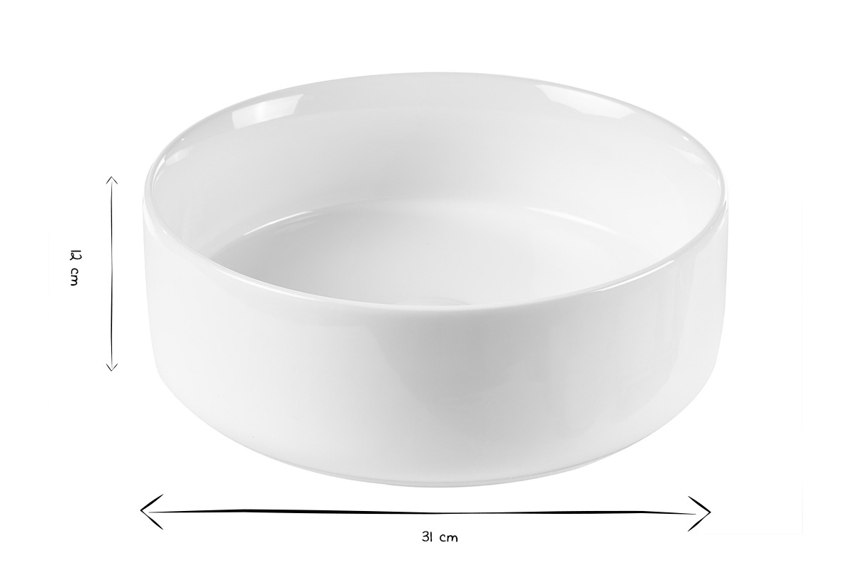 Lavabo rotondo in ceramica bianca D31 cm MARLI