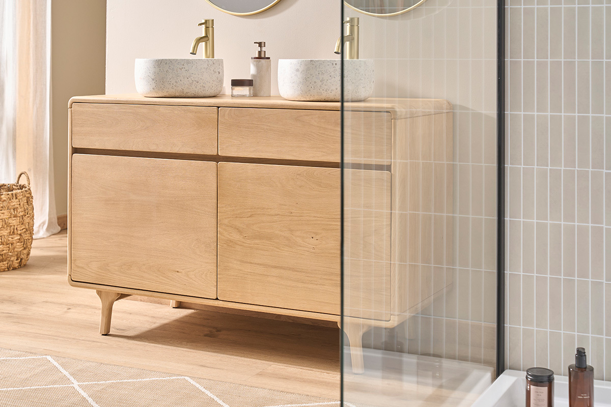 Lavabo rotondo in terrazzo grigio D30 cm JOH